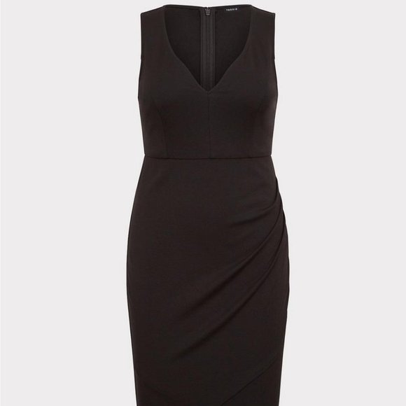 Torrid Size 2 - Mini Studio Luxe Ponte Bodycon Dress - Black - Picture 3 of 3